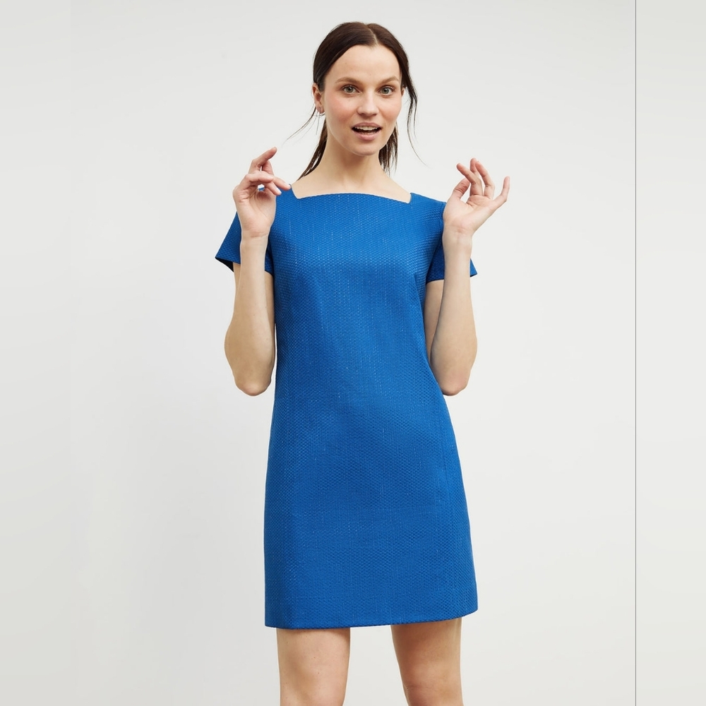 MM Lafleur The Marie Dress- Basketweave Jacquard- Azure- Size 0